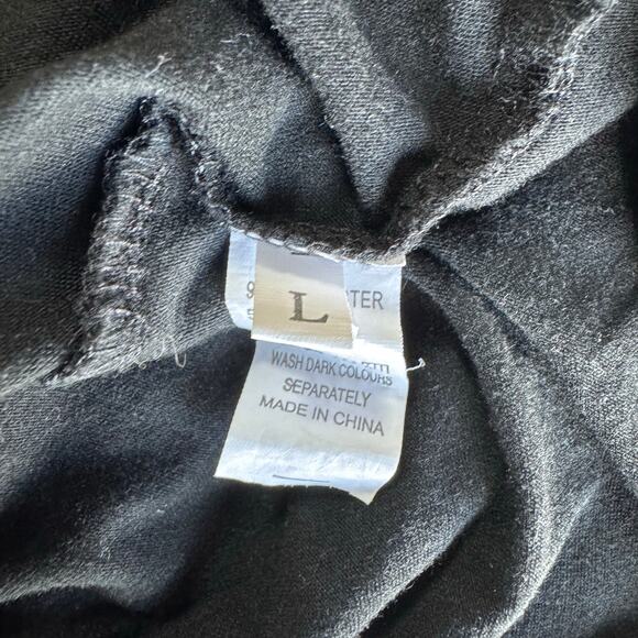 Black Racerback Tank Top Lightweight Stretchy Knit Size L - Picture 3 of 7